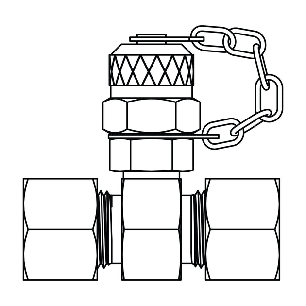 MC6160 - L22 - L22 - M16X2.0 Metric Compression Union with Test Point - GetHydraulics.com