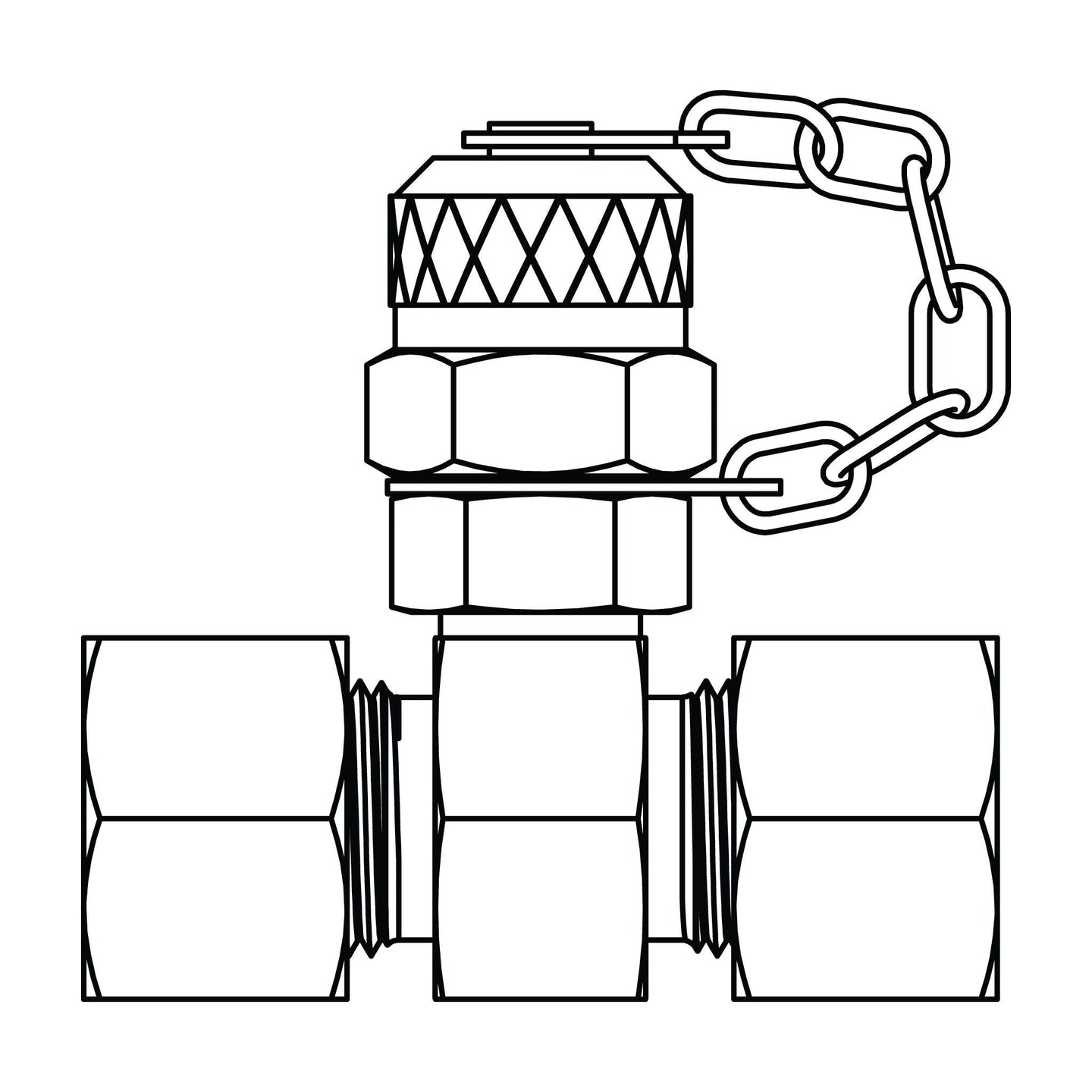 MC6160 - S38 - S38 - M16X2.0 Metric Compression Union with Test Point - GetHydraulics.com
