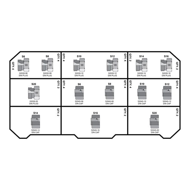 METRIC HEAVY DIN CAPS AND PLUGS FITTING PACK - GetHydraulics