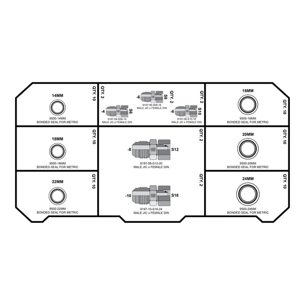 METRIC HEAVY DIN - JIC - DIN SEALS FITTING PACK - GetHydraulics