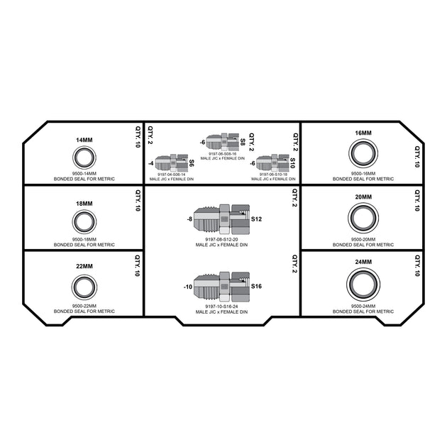 METRIC HEAVY DIN - JIC - DIN SEALS FITTING PACK - GetHydraulics.com
