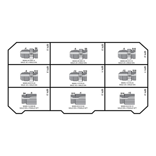 METRIC HEAVY DIN - JIC - NPT FITTING PACK - GetHydraulics