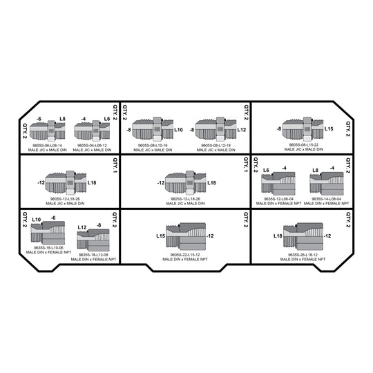 METRIC LIGHT DIN - JIC - NPT - GetHydraulics