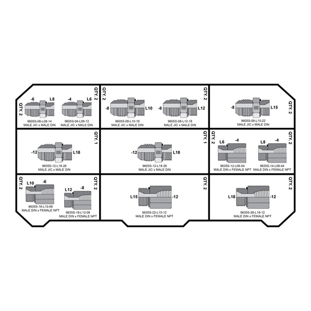 METRIC LIGHT DIN - JIC - NPT - GetHydraulics.com