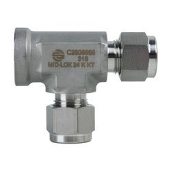 Mid - Lok N2606 SSC2606161616 Run Tee, 1 - in Tube x 1 - in Female NPT x 1 - in Tube - GetHydraulics.com