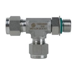 Mid - Lok N6804 SSC6804101010 Run Tee, 5/8 - in Tube x 5/8 - in Male Adjustable ORB x 5/8 - in Tube - GetHydraulics.com
