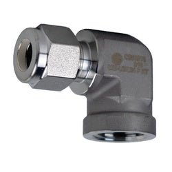Mid - Lok¬™ Mid - Lok SSC250244 90 - deg Female Elbow, 1/4 - in Tube x 1/4 - in Female NPT, Stainless Steel - GetHydraulics.com