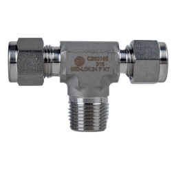 Mid - Lok¬™ Mid - Lok SSC260188 Male Branch Tee, 1/2 - in Tube x 1/2 - in Tube x 1/2 - in Male NPT, Stainless Steel - GetHydraulics.com