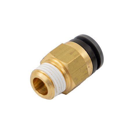 NC00M25P125 Brass/Poly DOT Push - In Male Connector 1/4 Inch Tube O.D. x 1/8 Inch Pipe Thread - GetHydraulics