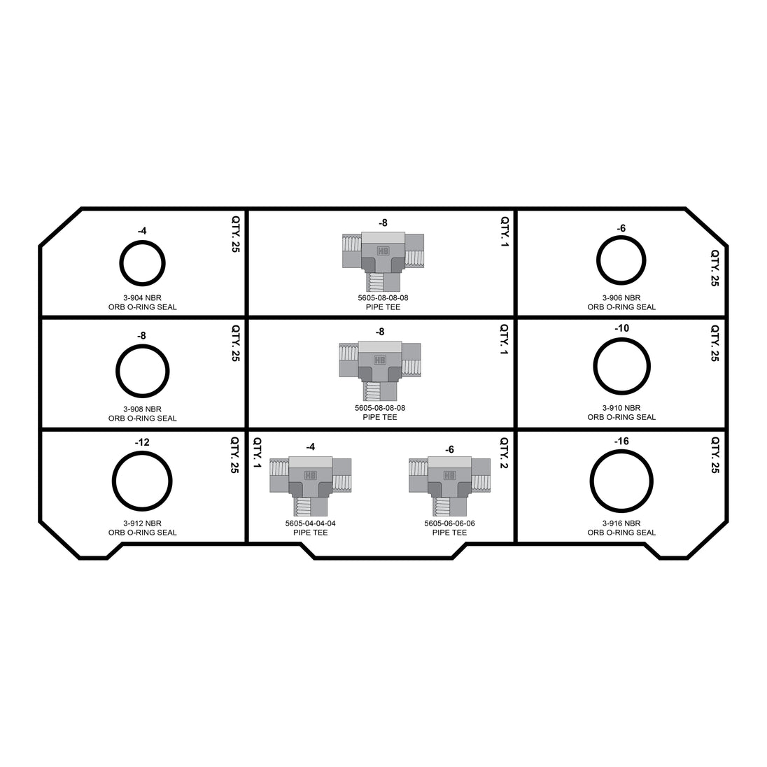 NPT TEES - O - RINGS FITTING PACK - GetHydraulics