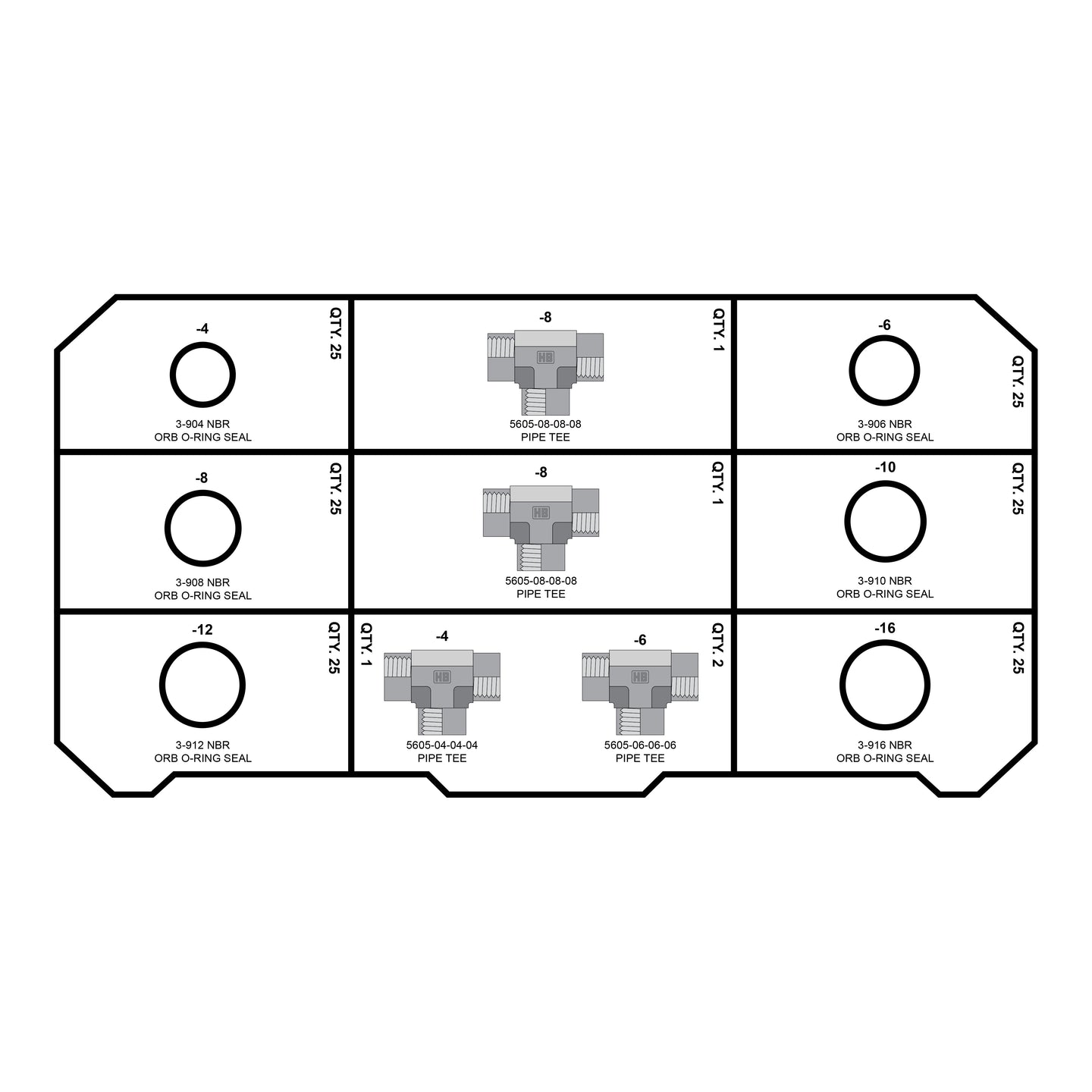 NPT TEES - O - RINGS FITTING PACK - GetHydraulics