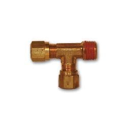 NT71 - 86VS Run Tee with RTS, 1/2 in Tube OD x 3/8 in Male NPTF x 1/2 in Tube OD, Brass - GetHydraulics.com