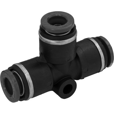 NUT0P25 Brass/Poly DOT Push - In Union Tee 1/4 Inch Tube O.D. - GetHydraulics