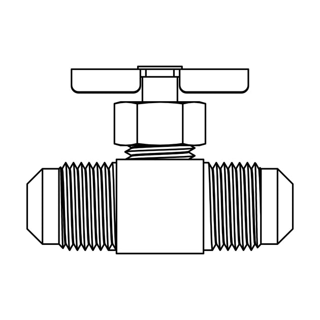 NV102 - 04 - 04 SAE 45 Union, Brass Needle Valve - GetHydraulics.com