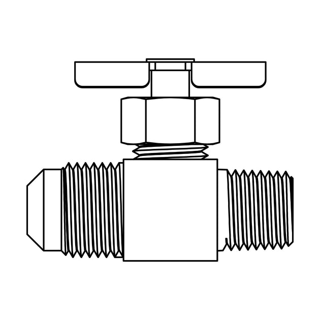 NV103 - 06 - 04 SAE 45 to Pipe, Brass Needle Valve - GetHydraulics.com