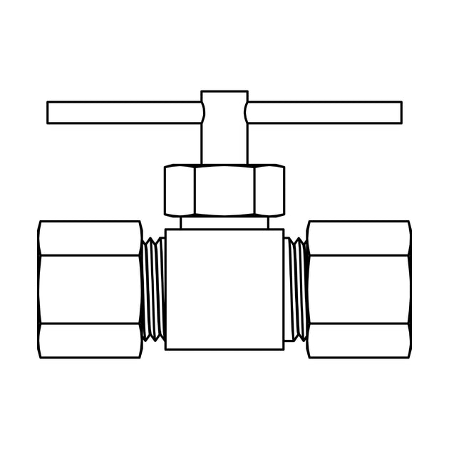 NV105 - 04 - 04 Compression Union, Brass Needle Valve - GetHydraulics.com