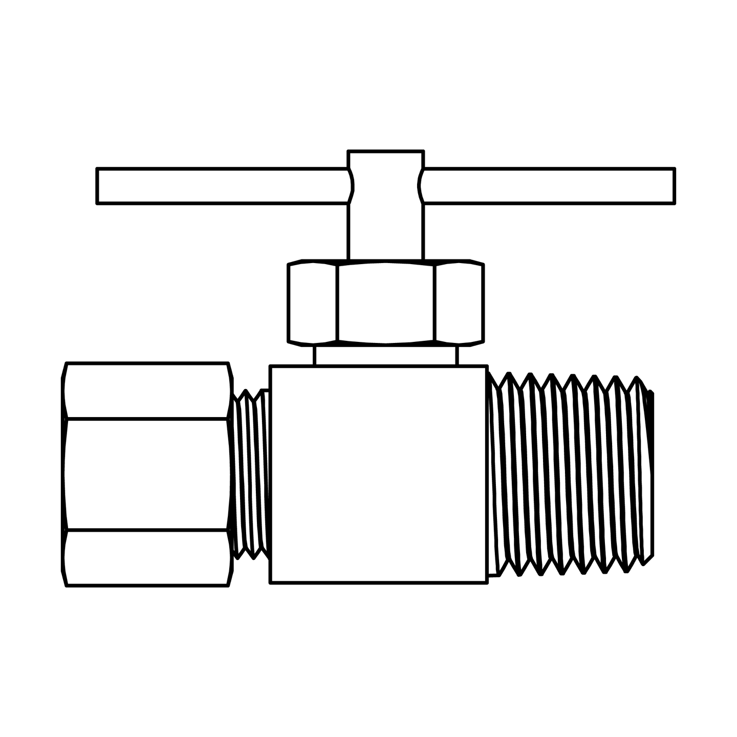 NV106 - 04 - 04 Compression to Pipe, Brass Needle Valve - GetHydraulics.com
