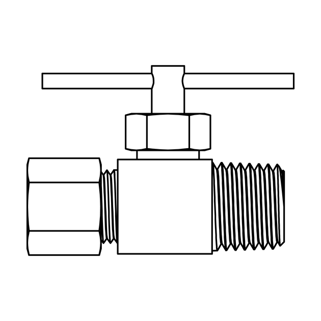 NV106 - 05 - 02 Compression to Pipe, Brass Needle Valve - GetHydraulics.com