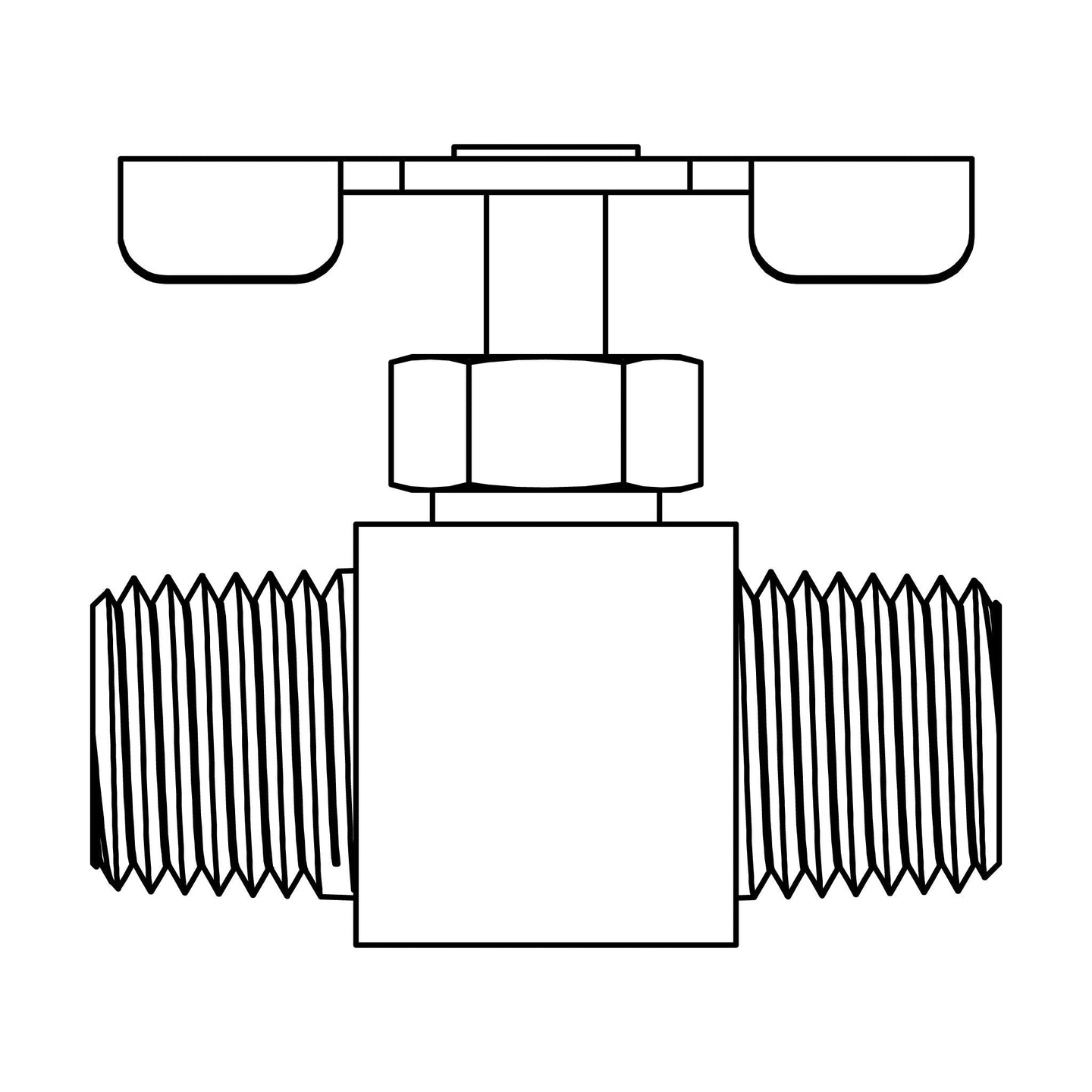 NV107 - 02 - 02 Pipe Union, Brass Needle Valve - GetHydraulics.com