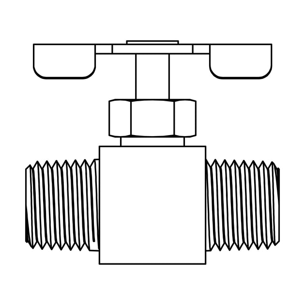 NV107 - 02 - 02 Pipe Union, Brass Needle Valve - GetHydraulics.com