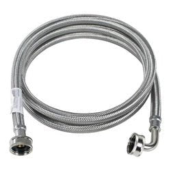 P - 72CWH - 12FG - 3/8 - EL Washing Machine Connector with Elbow Fitting, 72 in L, Stainless Steel Braid - GetHydraulics.com
