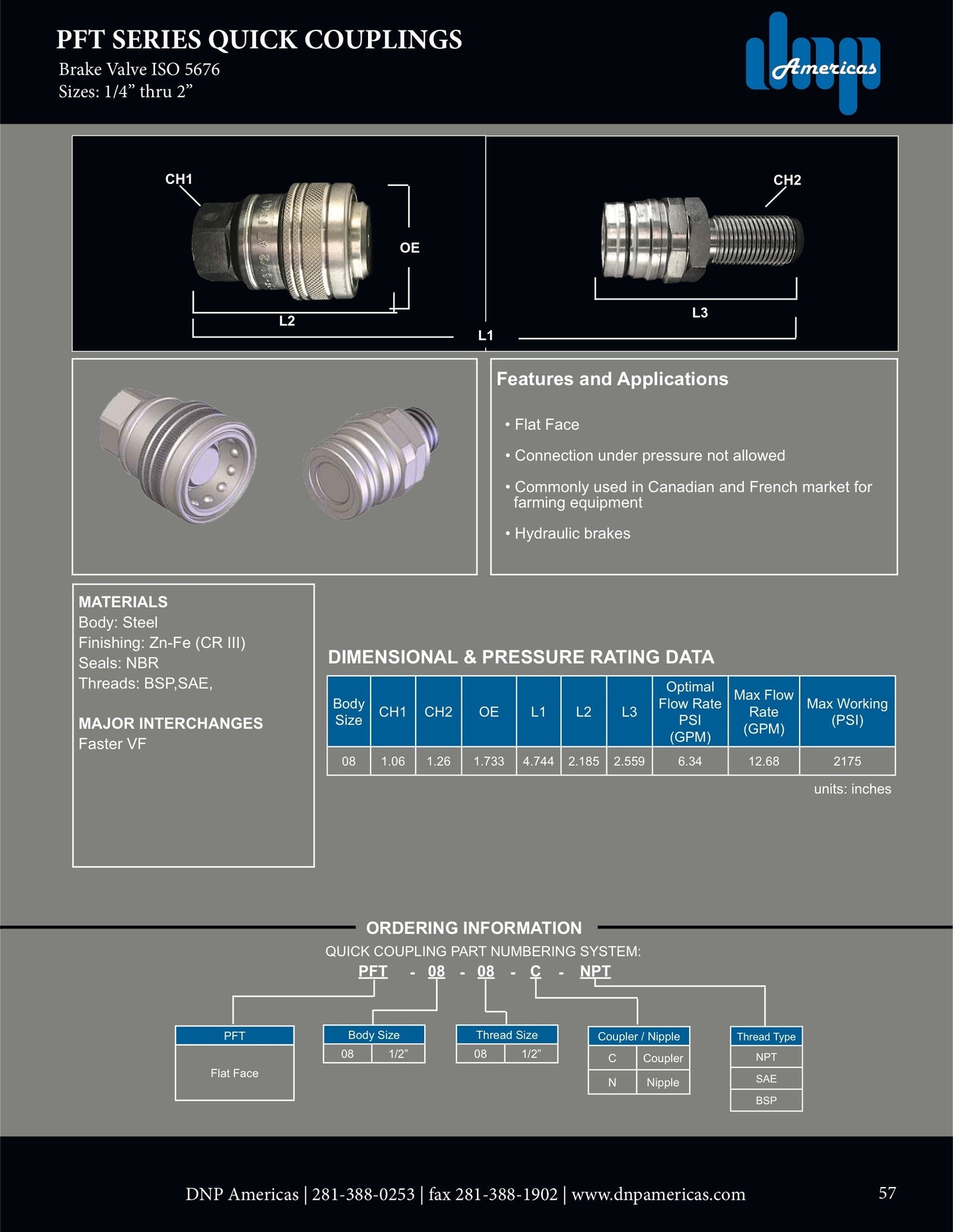 PFT1 - 08 - 08N - MJICBH DNP Americas Quick Coupling - GetHydraulics.com