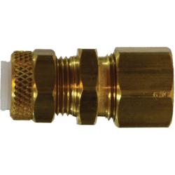 Poly - Flo¬® 20235 Union, 1/4 in Tube OD x 1/4 in Compression, Brass - GetHydraulics.com