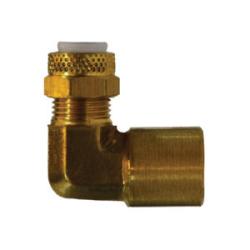 Poly - Flo¬® 20303 90 deg Elbow, 1/4 in Tube OD x 1/4 in FNPTF, Brass - GetHydraulics.com