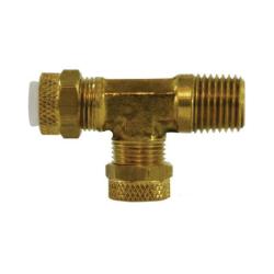 Poly - Flo¬® 20314 Run Tee, 1/2 in Tube OD x 1/2 in Tube OD x 3/8 in MNPTF, Brass - GetHydraulics.com