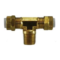 Poly - Flo¬® 20318 Branch Tee, 3/16 in Tube OD x 3/16 in Tube OD x 1/8 in MNPTF, Brass - GetHydraulics.com