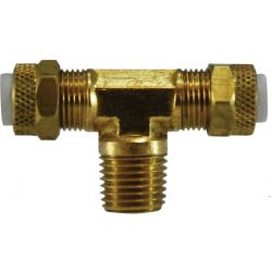 Poly - Flo¬® 20322 Branch Tee, 3/8 in Tube OD x 3/8 in Tube OD x 1/8 in MNPTF, Brass - GetHydraulics.com