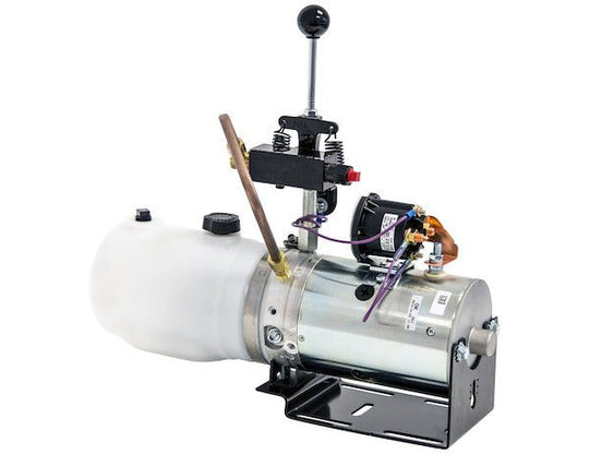 PU5003 4 Way DC Power Unit - Manual Controls Horizontal 1.3 Quart Reservoir - GetHydraulics