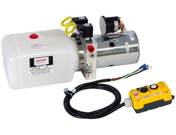 PU642LRS 4 - Way DC Power Unit - Electric Controls Horizontal 1.5 Gallon Steel Reservoir - GetHydraulics