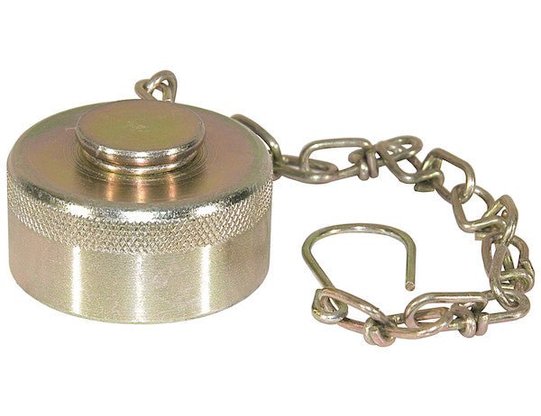 QDDC201 Steel Dust Cap With Chain For 1 - 1/4 Inch NPT Coupler - GetHydraulics