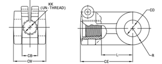 RC10033 Threaded Split Clevis - GetHydraulics