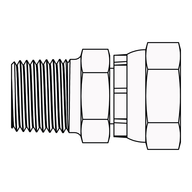 RST1404 - 08 - 08 - R.000 Restricted Pipe to Pipe Swivel - GetHydraulics.com