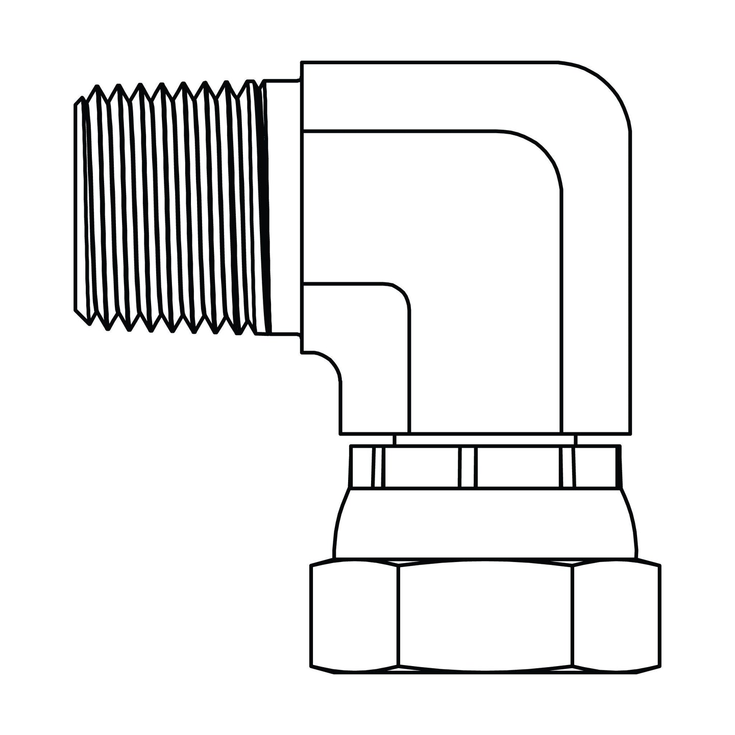RST1501 - 04 - 04 - R.062 Restricted Pipe to Pipe Swivel Elbow 90 - GetHydraulics.com
