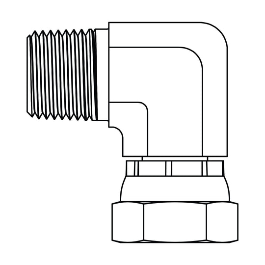 RST1501 - 08 - 08 - R.062 Restricted Pipe to Pipe Swivel Elbow 90 - GetHydraulics.com