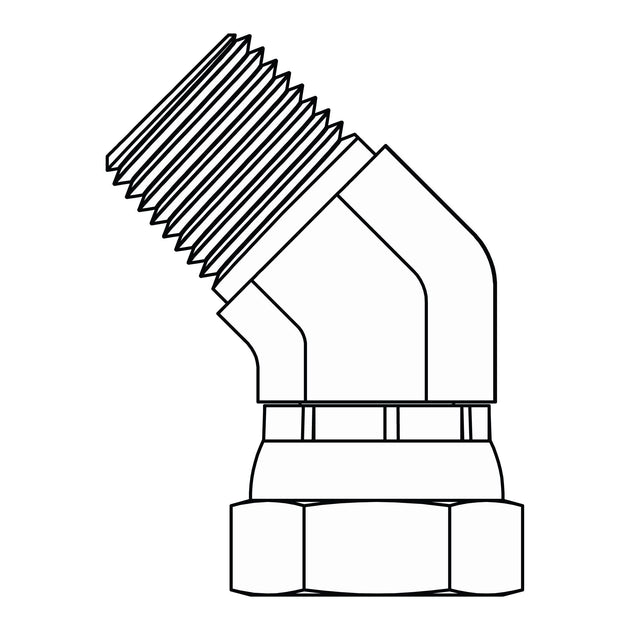 SS - 1503 - 06 - 06 - FG Pipe to Pipe Swivel Elbow 45 - GetHydraulics.com
