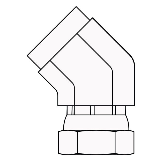 SS - 1504 - 04 - 04 - FG Pipe to Pipe Swivel Elbow 45 - GetHydraulics.com
