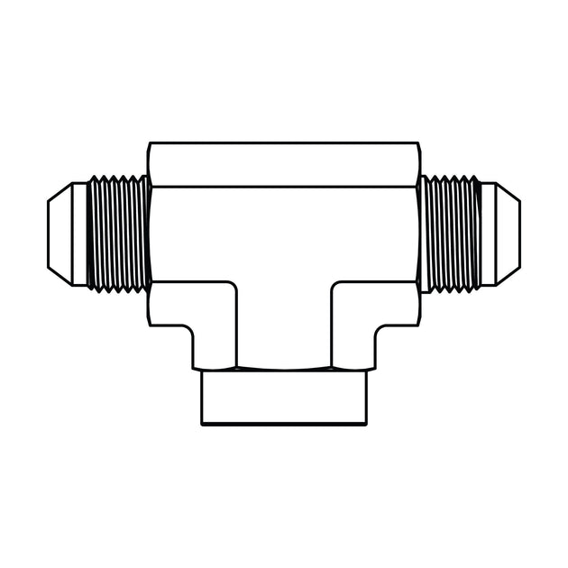 SS - 2602 - 06 - 06 - 04 - FG JIC to Pipe Branch Tee - GetHydraulics.com