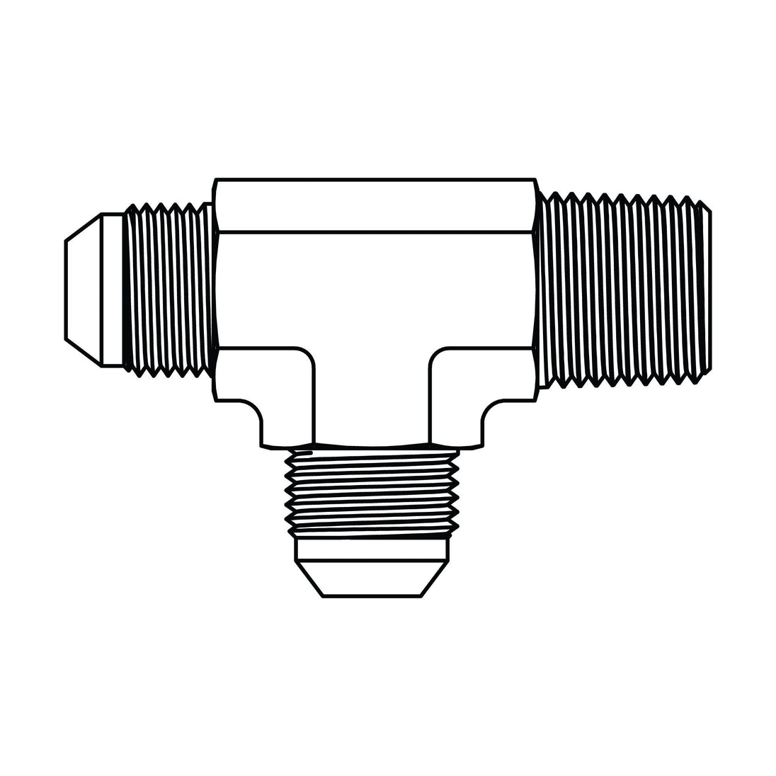 SS - 2605 - 04 - 04 - 04 - FG JIC to Pipe Run Tee - GetHydraulics.com