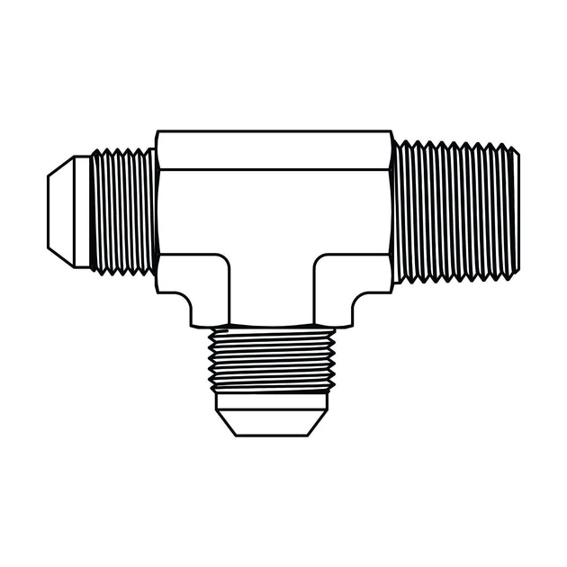 SS - 2605 - 05 - 04 - 05 - FG JIC to Pipe Run Tee - GetHydraulics.com