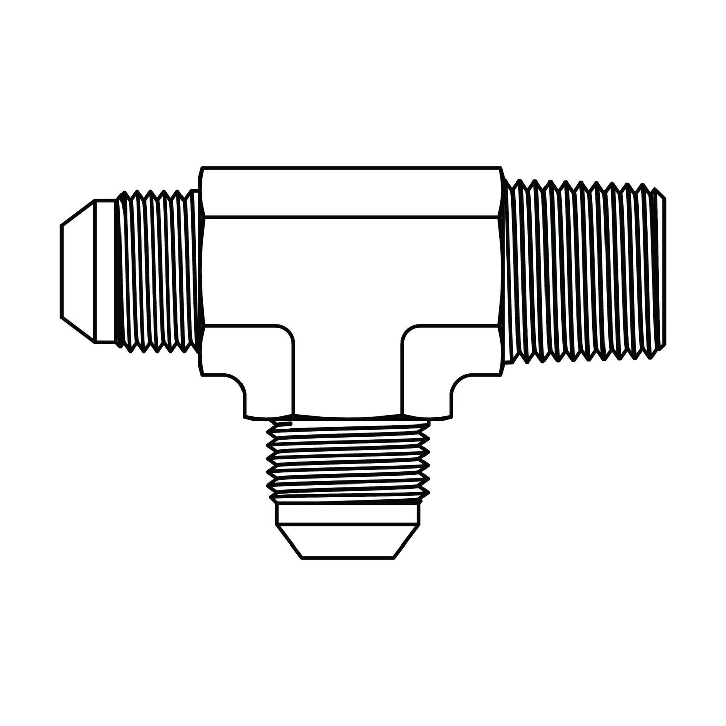 SS - 2605 - 24 - 24 - 24 - FG JIC to Pipe Run Tee - GetHydraulics.com