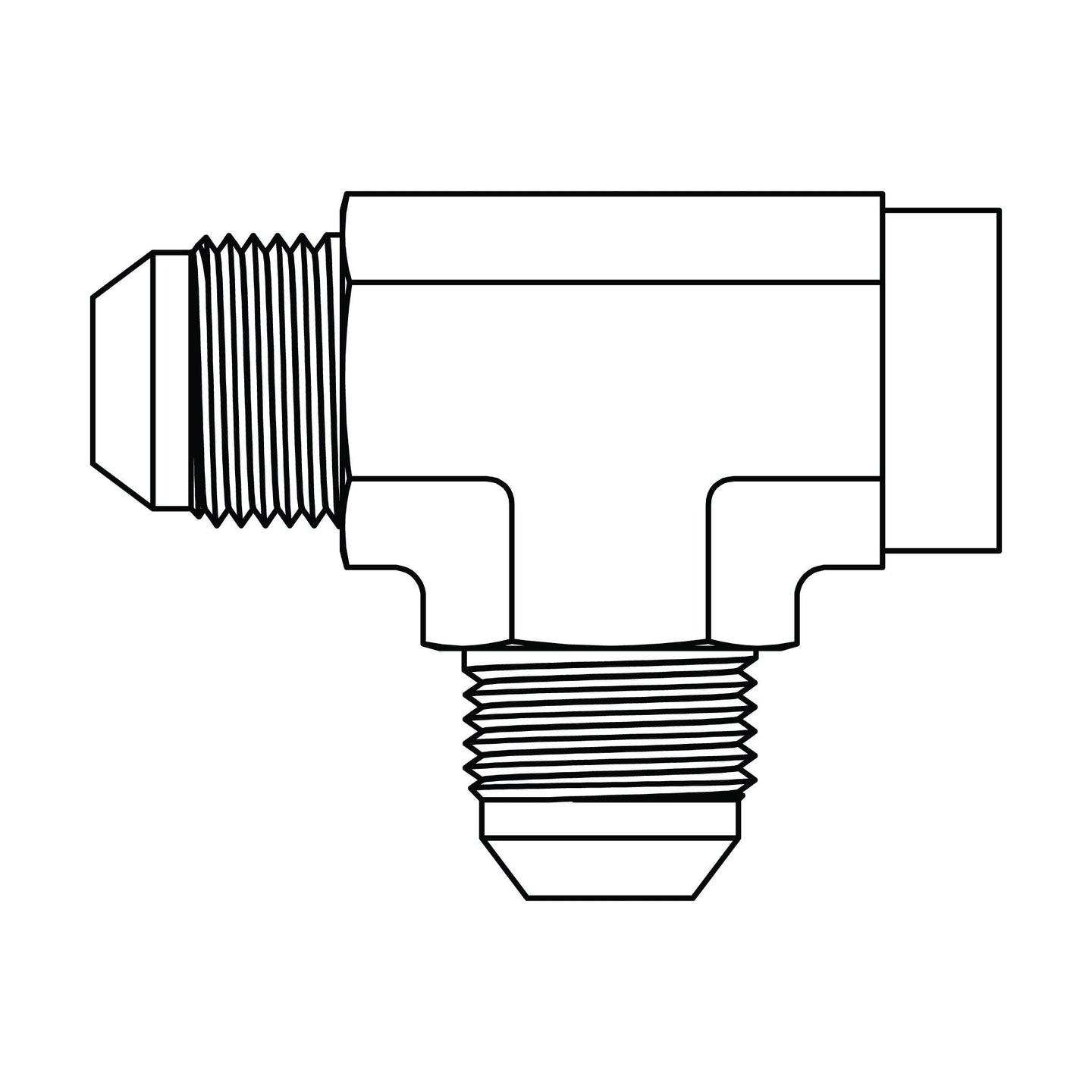 SS - 2606 - 12 - 12 - 12 - FG JIC to Pipe Run Tee - GetHydraulics.com