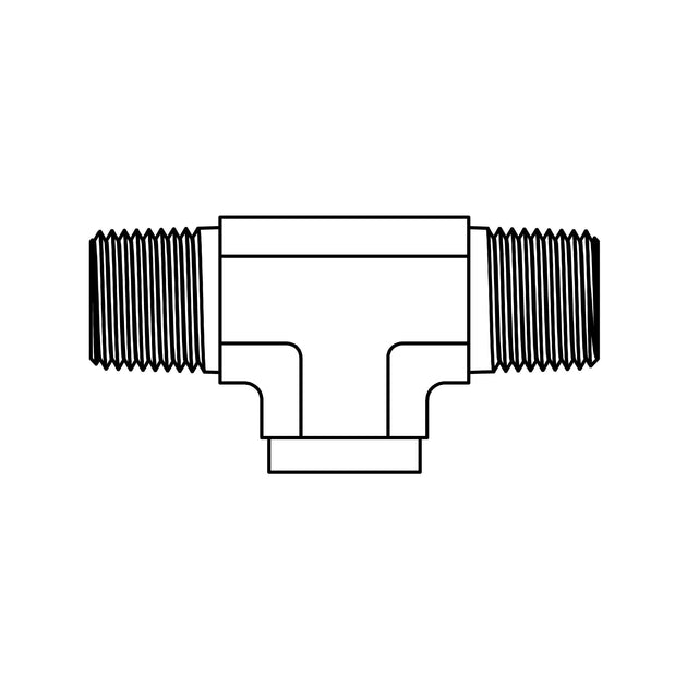 SS - 5601 - 16 - 16 - 16 - FG Pipe Branch Tee - GetHydraulics.com
