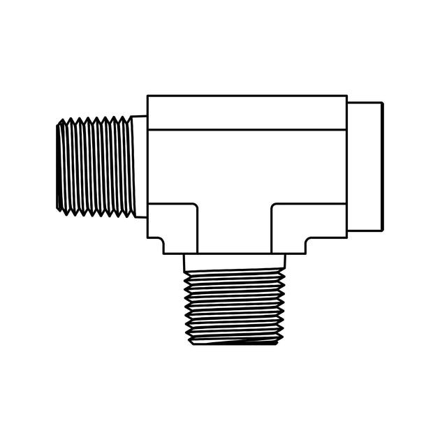 SS - 5603 - 04 - 04 - 04 - FG Run Pipe Tee - GetHydraulics.com