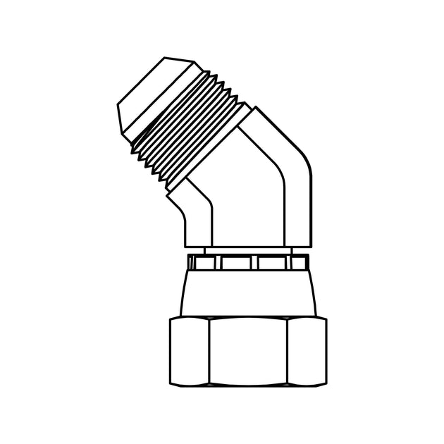 SS - 6502 - 06 - 06 - FG JIC Swivel Elbow 45 - GetHydraulics.com