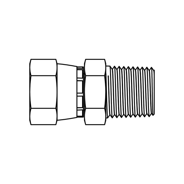 SS - 6505 - 06 - 06 - FG JIC Swivel to Pipe - GetHydraulics.com