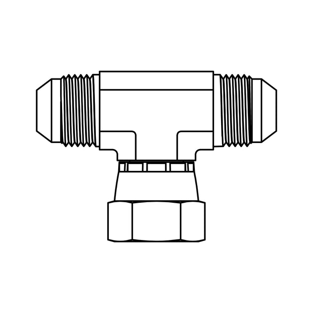 SS - 6600 - 20 - 20 - 20 - FG JIC Swivel Branch Tee - GetHydraulics.com